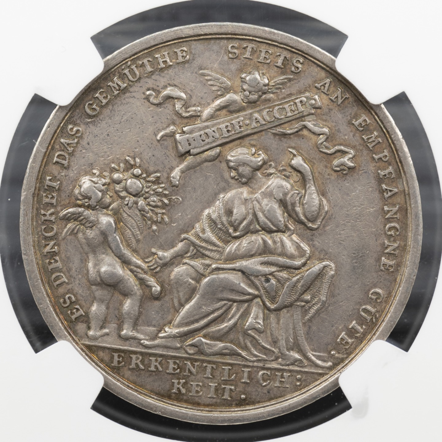 万国钱币拍卖第005期 德国1750年OJ设计真理与友谊纪念银章，37MM