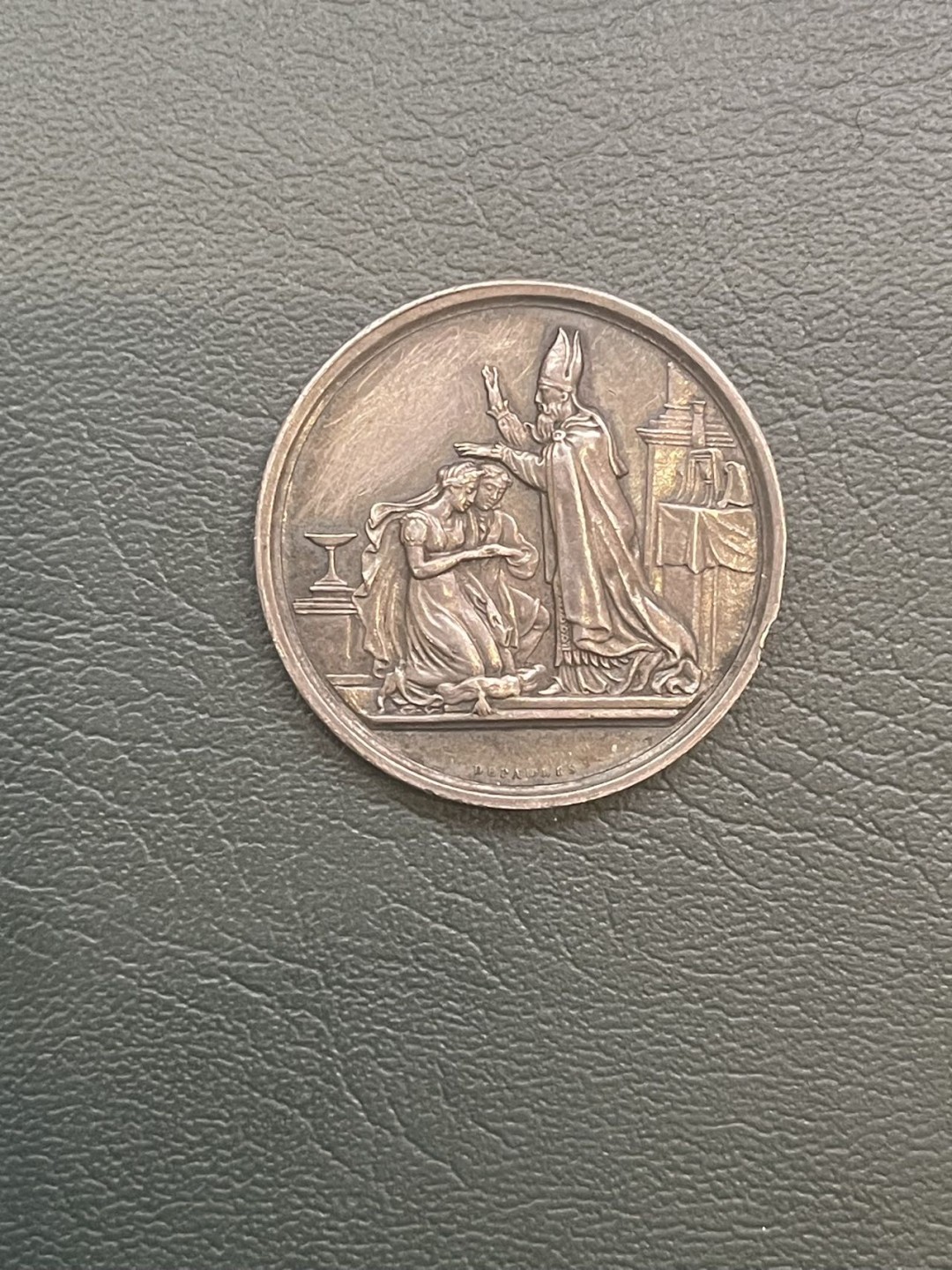 第八场，欧洲艺术章牌代币拍卖（实时专场，机器自动拍卖，请提前出好价格） 法国结婚纪念银章（有清洗及边磕）