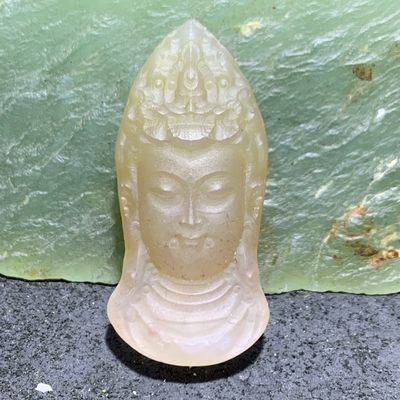 精美高润度飘蒙料战国红玛瑙雕刻观音菩萨戒面一个！ - 精美高润度飘蒙料战国红玛瑙雕刻观音菩萨戒面一个！