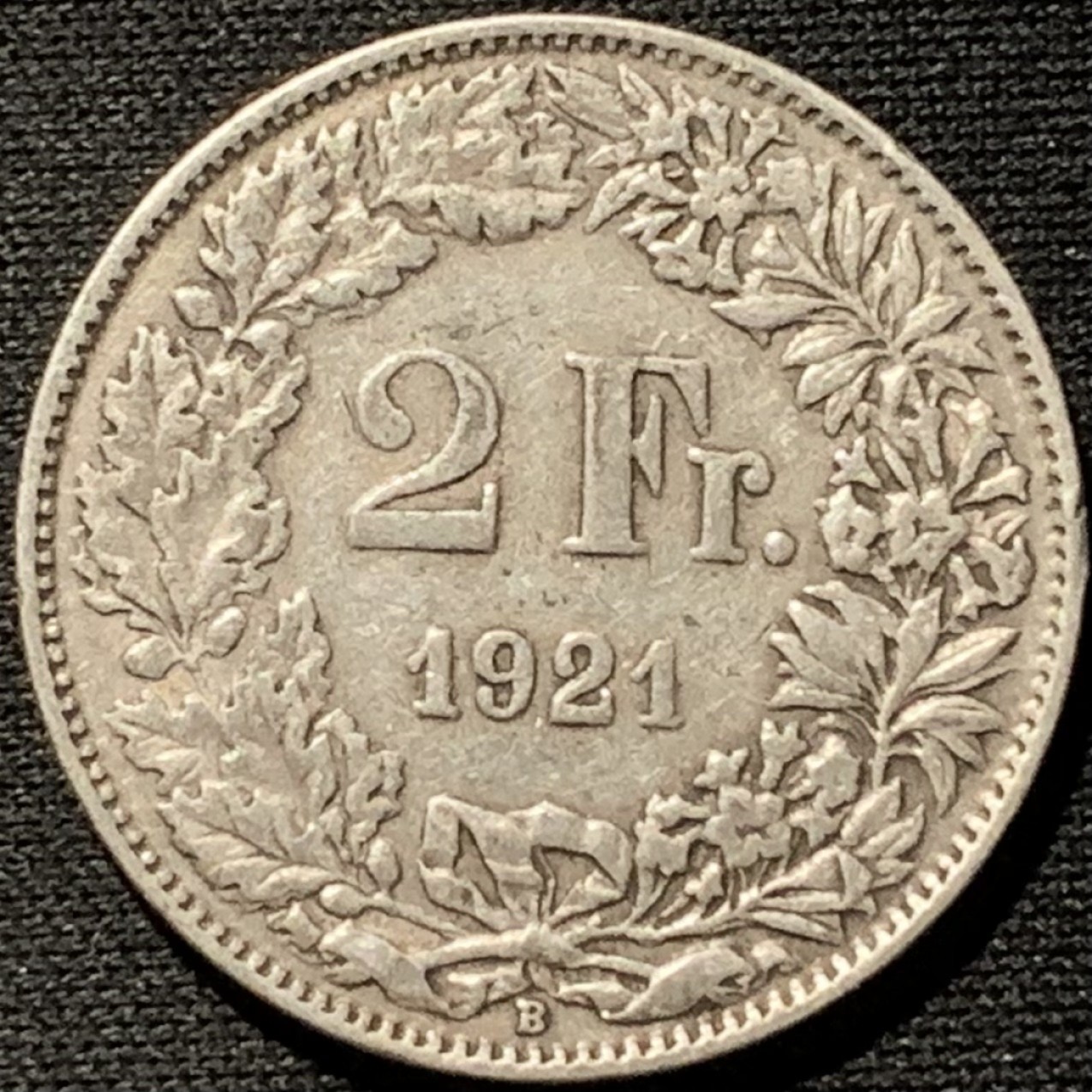 紫瑗钱币——第264期拍卖 瑞士 1921年 赫尔维蒂亚 2法郎 10克 0.835银