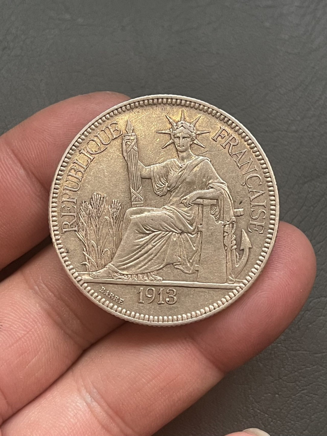 第八场，欧洲艺术章牌代币拍卖（实时专场，机器自动拍卖，请提前出好价格） 1913年法属印支坐洋