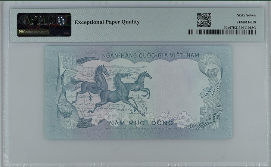 收藏联盟Quantum Auction 第246期拍卖 越南/南方1974年50盾 PMG66 