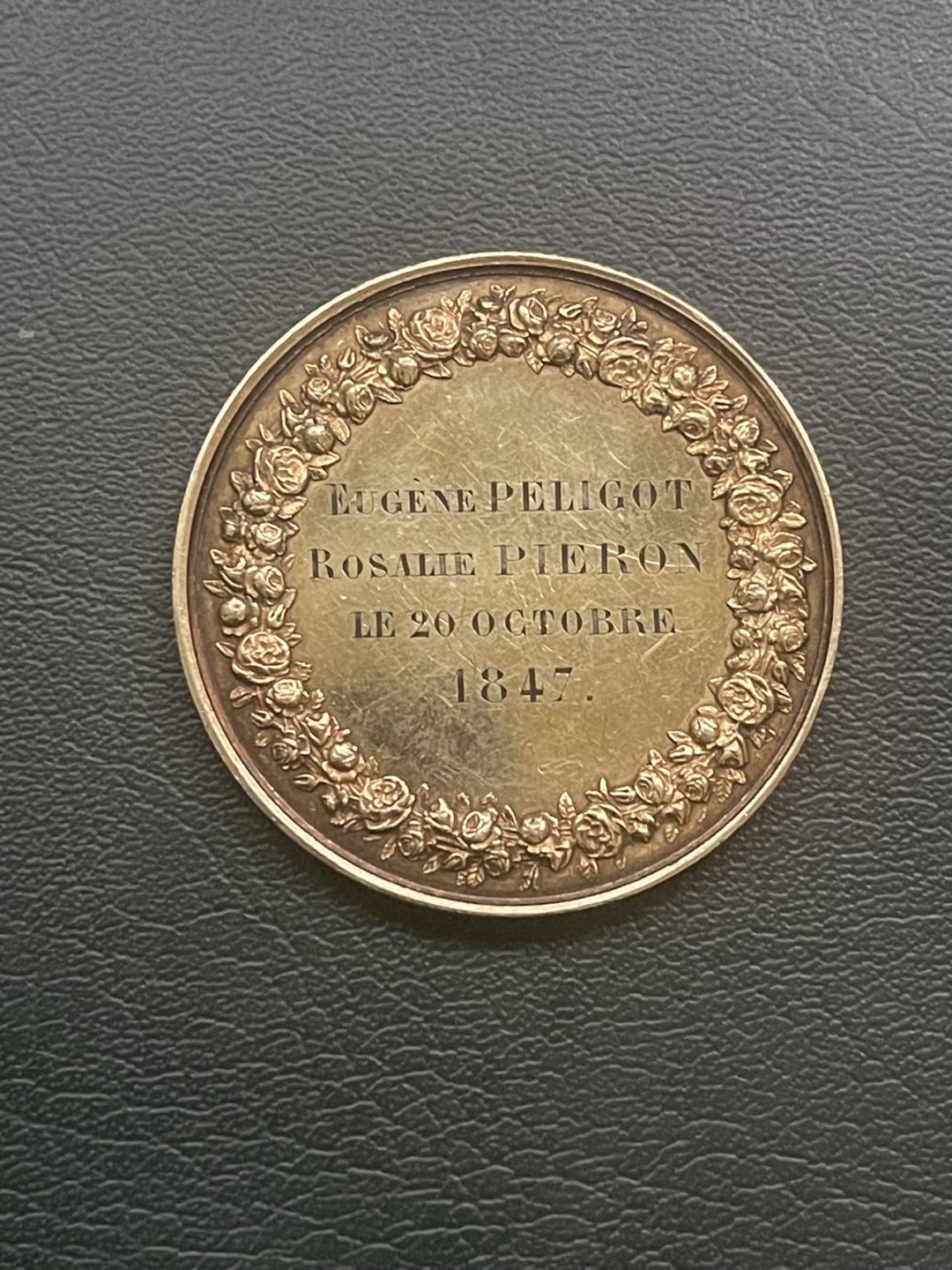 第八场，欧洲艺术章牌代币拍卖（实时专场，机器自动拍卖，请提前出好价格） 法国结婚较大规格镀金银章（39mm）