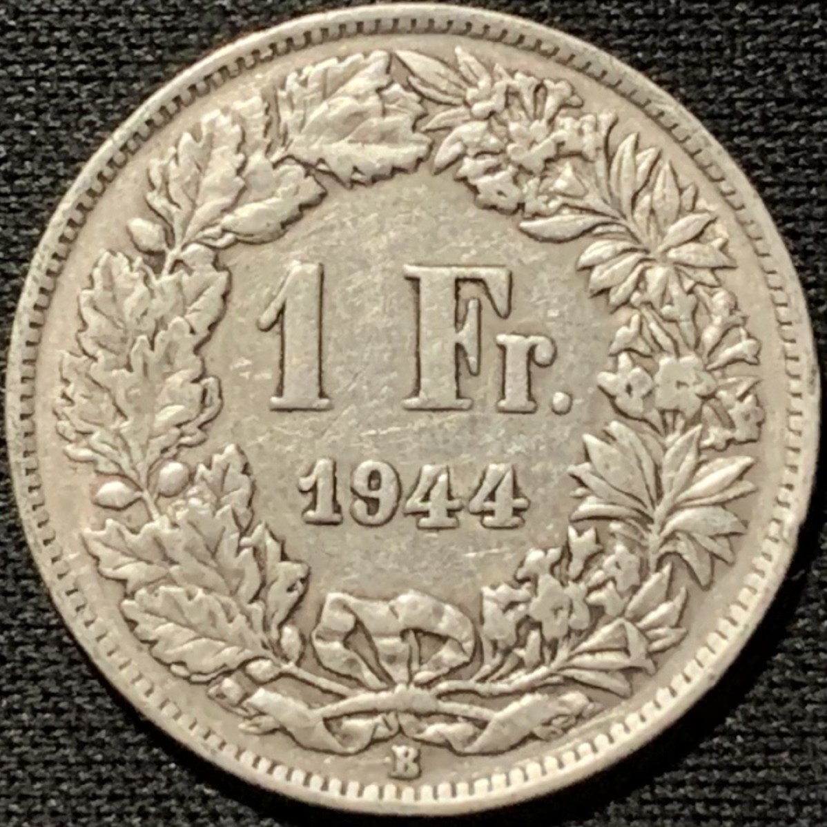 紫瑗钱币——第264期拍卖 瑞士 1944年 赫尔维蒂亚 1法郎 5克 0.835银