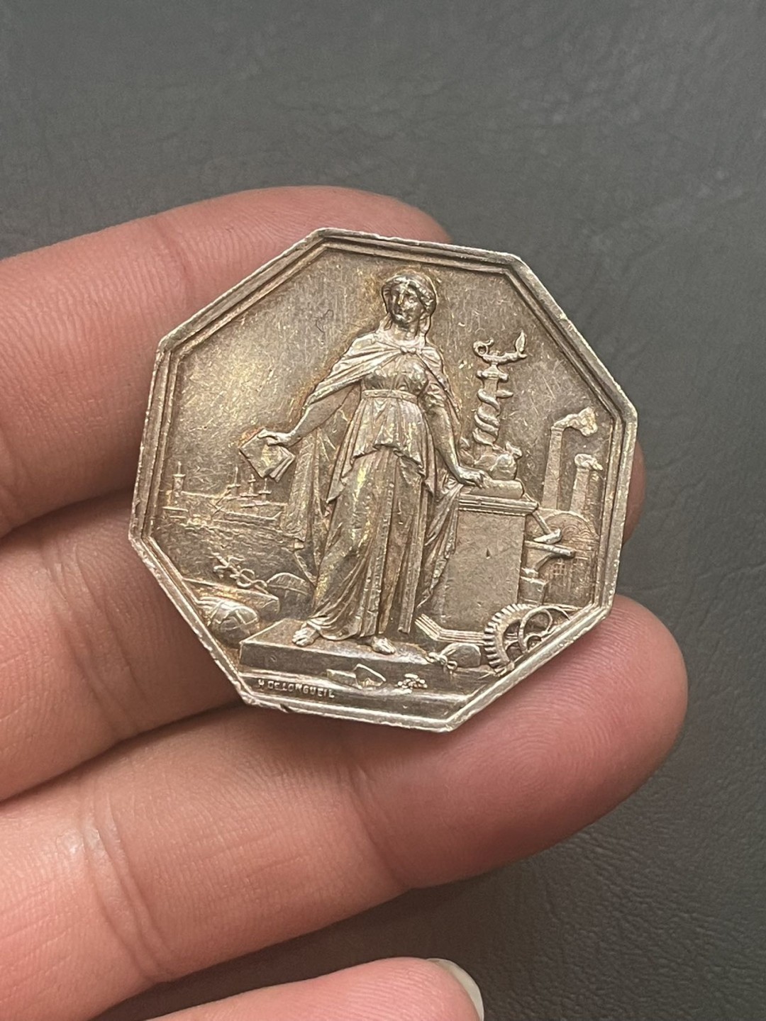 第八场，欧洲艺术章牌代币拍卖（实时专场，机器自动拍卖，请提前出好价格） 法国工业女神八角银章