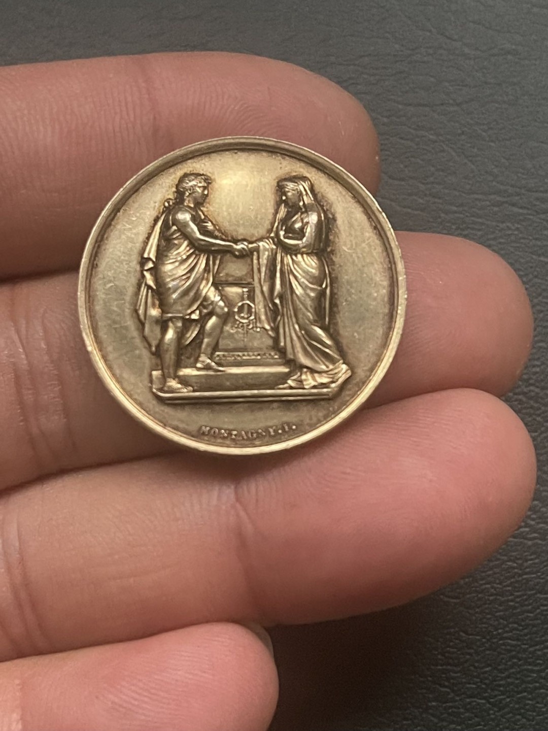 第八场，欧洲艺术章牌代币拍卖（实时专场，机器自动拍卖，请提前出好价格） 法国结婚纪念镀金银章