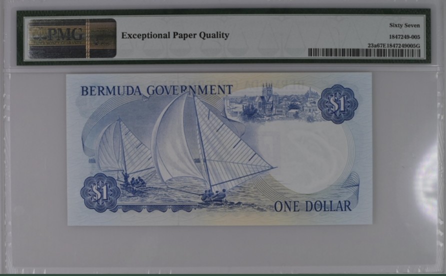 收藏联盟Quantum Auction 第246期拍卖 百慕大1970年1元 PMG67 初版首发冠