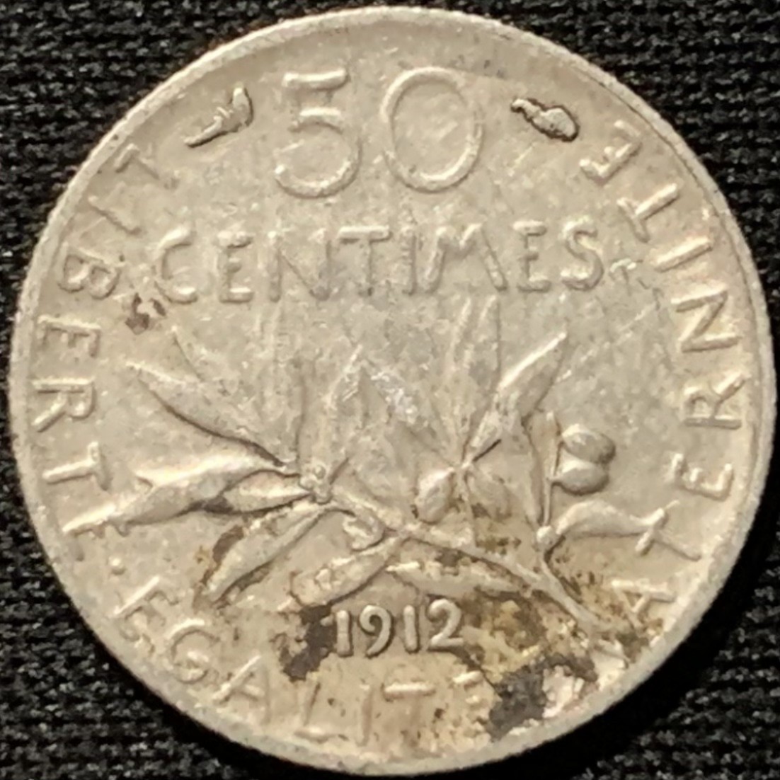 紫瑗钱币——第264期拍卖 法国 1912年 播种女神 50分 2.5克 0.835银