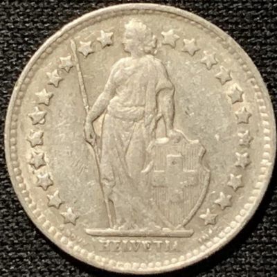 紫瑗钱币——第305期拍卖 - 瑞士 1950年 赫尔维蒂亚 1/2法郎 2.5克 0.835银