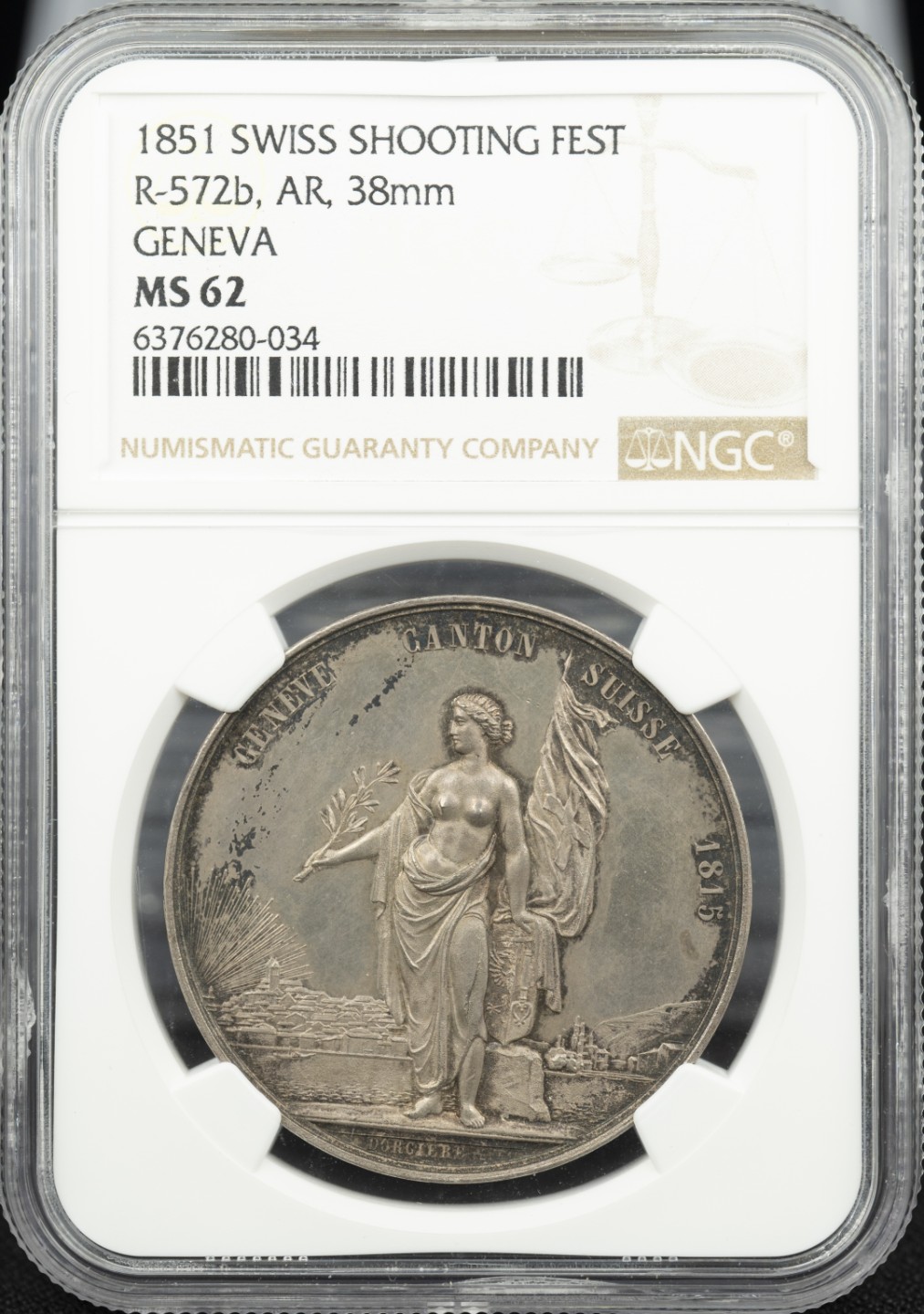 万国钱币拍卖第005期 1851瑞士日内瓦射击节大银章