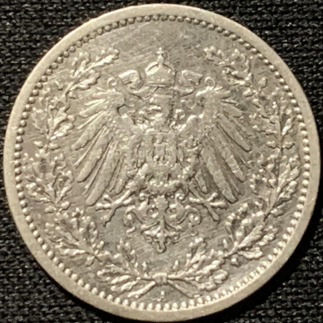 紫瑗钱币——第264期拍卖 德国 1907年 A版 第二帝国 1/2马克 银币 2.77克 0.9银