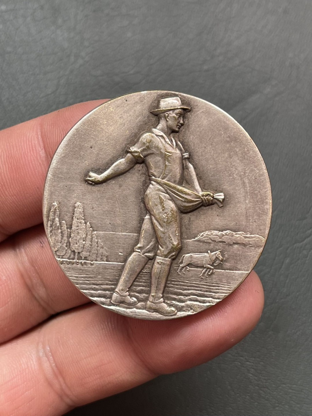 第八场，欧洲艺术章牌代币拍卖（实时专场，机器自动拍卖，请提前出好价格） 法国农业播种者铜镀银艺术奖章