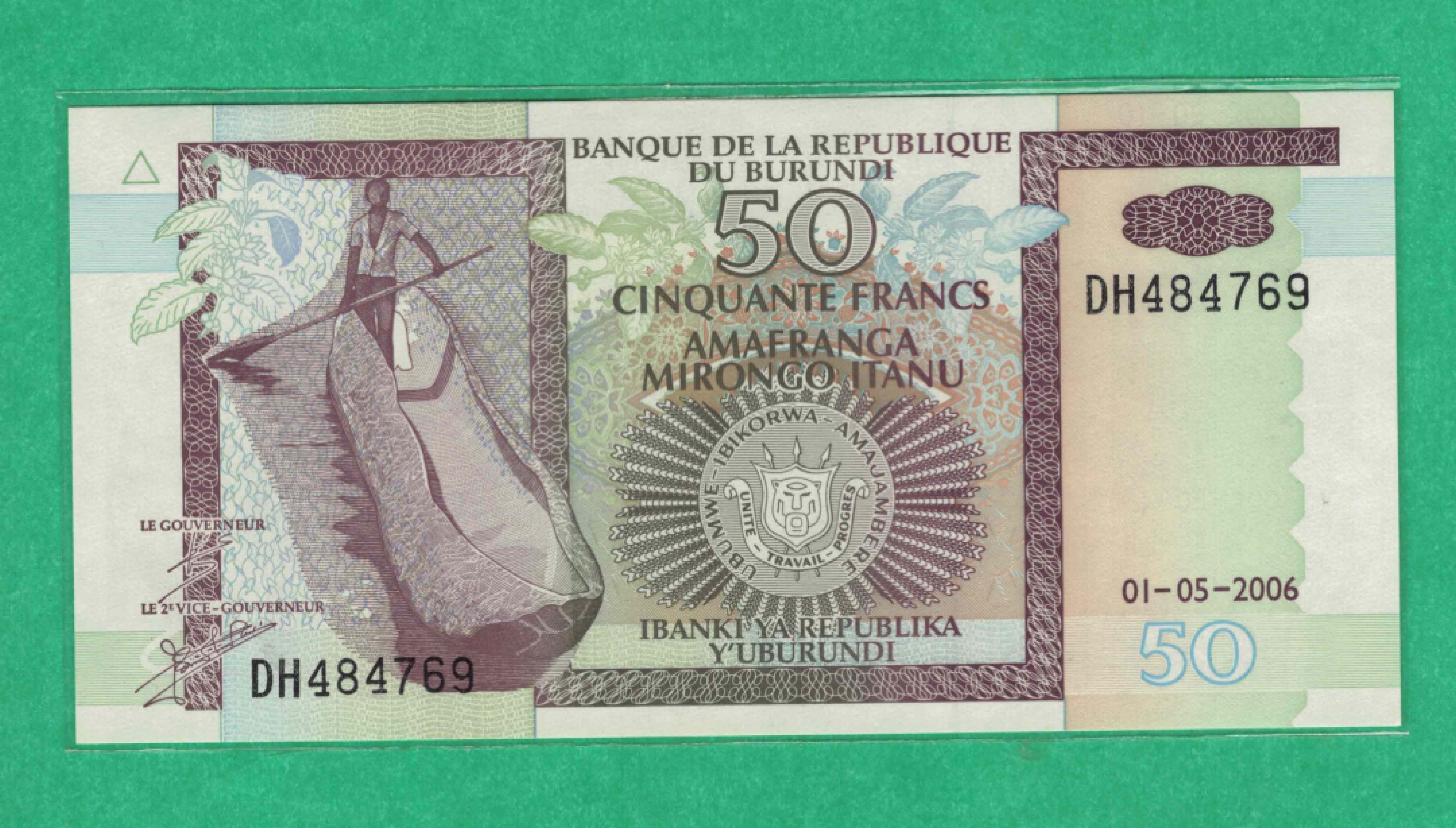 布隆迪50法郎 2006年 年份少 非洲纸币 实物图 UNC