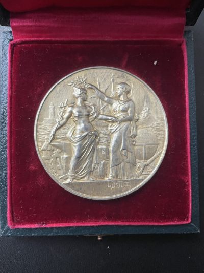 欧洲章牌-拍卖第19场 - L.Bottee～1906年法国摩洛哥商业地理公司镀金原盒银章