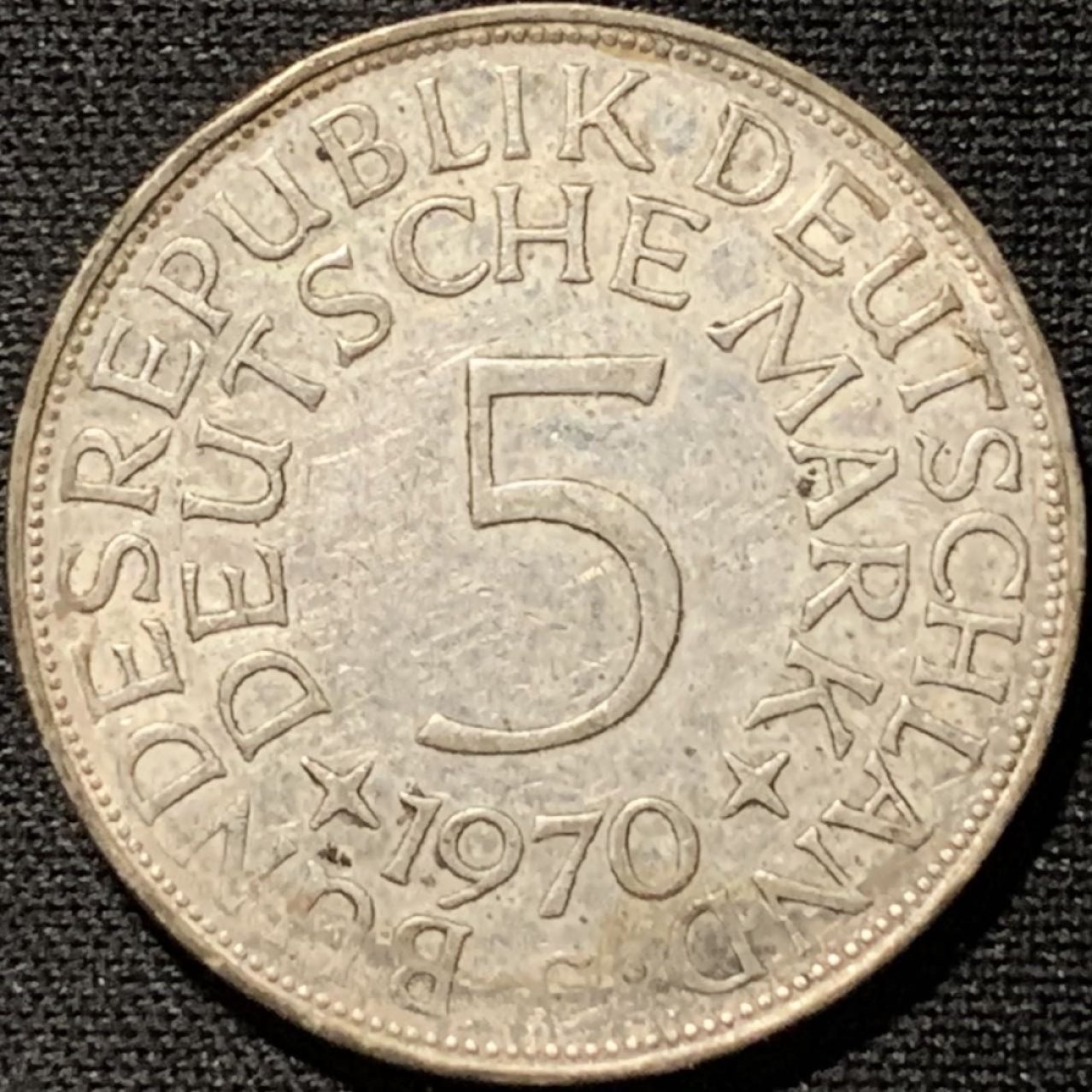 紫瑗钱币——第264期拍卖 联邦德国 1970年 G厂 流通 5马克 11.2 0.625银