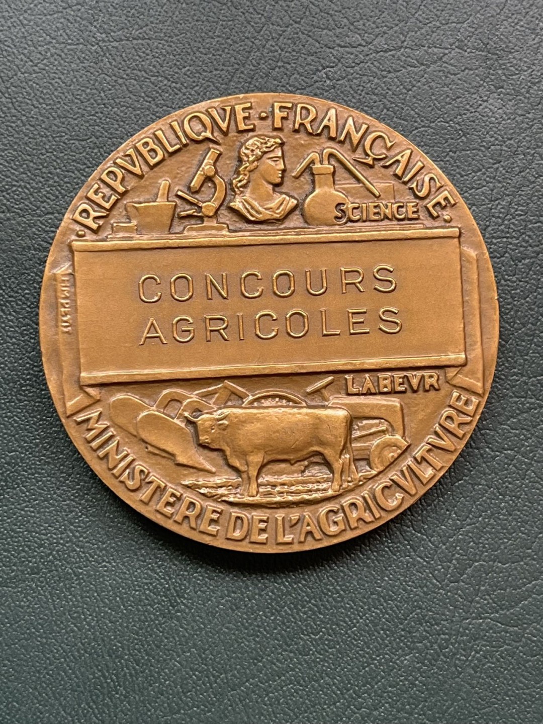 第八场，欧洲艺术章牌代币拍卖（实时专场，机器自动拍卖，请提前出好价格） 法国农业青铜艺术奖章