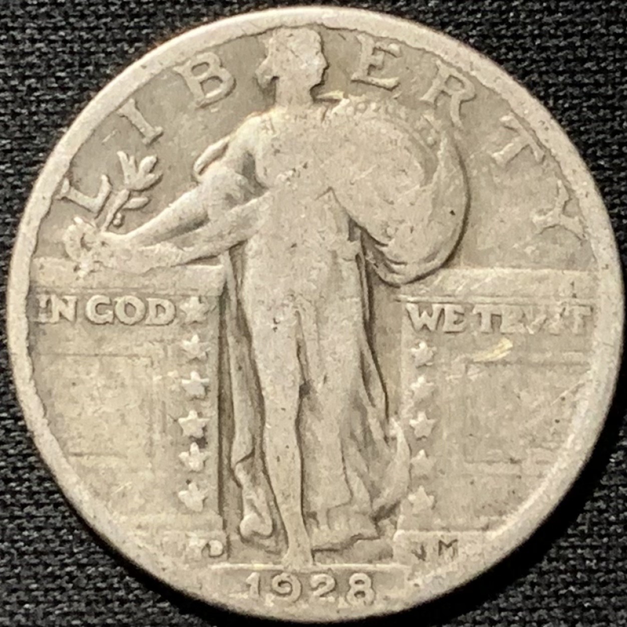 紫瑗钱币——第264期拍卖 美国 1928年 飞鹰 25美分 1/4美元 6.25克 0.9银