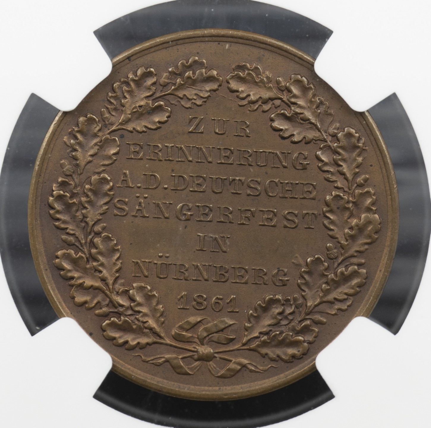 万国钱币拍卖第005期 1861年德国纽伦堡歌唱节城市景观纪念铜章，31MM