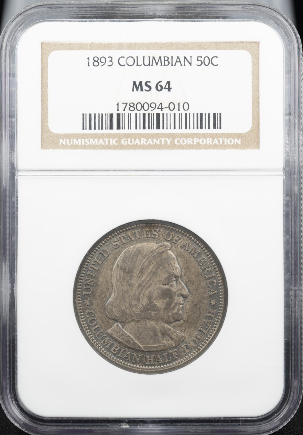 万国钱币拍卖第005期 1893美国哥伦布半美元，纪念哥伦布发现美洲大陆400周年，原味酱彩。