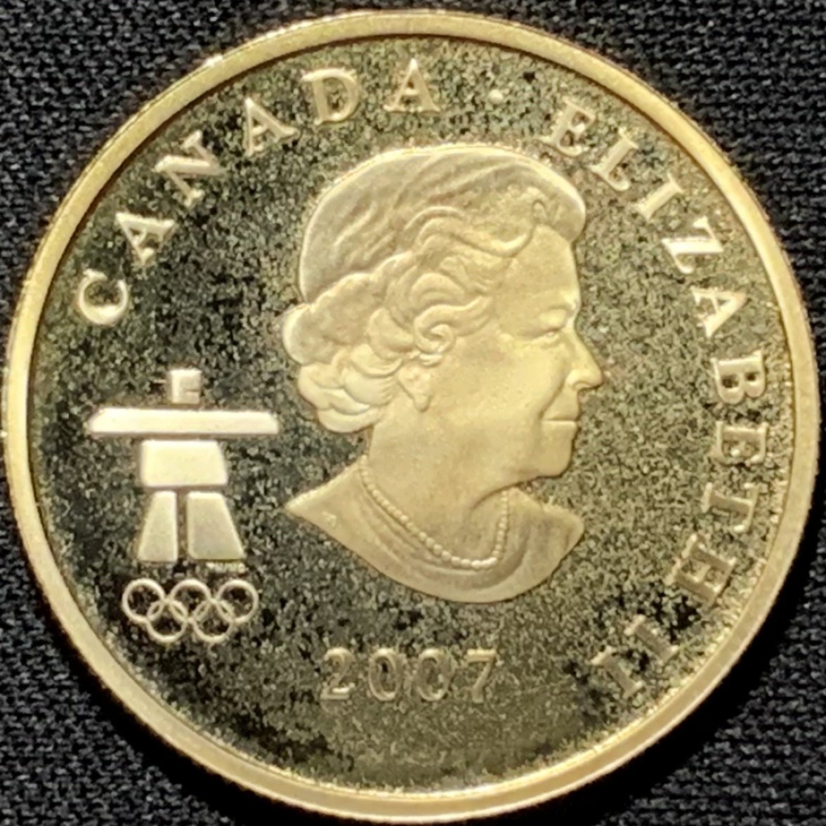 紫瑗钱币——第262期拍卖 加拿大 2007年 温哥华冬奥会 国旗呐喊 75元 12克 0.583金 精制