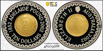 澳大利亚皇家铸币厂 Royal Australian Mint,  1852 Adelaide Pound 2002 10 Dollars 99.9 Silver 60.5gm 50mm PR69 DCAM - 46209268 - 澳大利亚皇家铸币厂 Royal Australian Mint,  1852 Adelaide Pound 2002 10 Dollars 99.9 Silver 60.5gm 50mm PR69 DCAM - 46209268