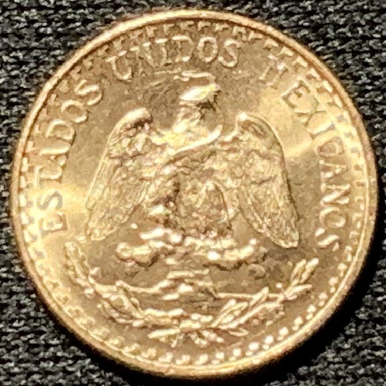 紫瑗钱币——第262期拍卖 墨西哥 1945年  鹰洋 2比索 1.667克 0.9金 UNC