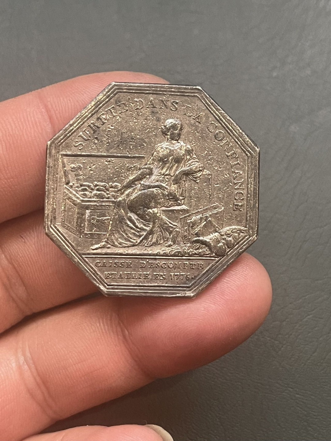 第八场，欧洲艺术章牌代币拍卖（实时专场，机器自动拍卖，请提前出好价格） 法国早期1776年贴现银行八角银章