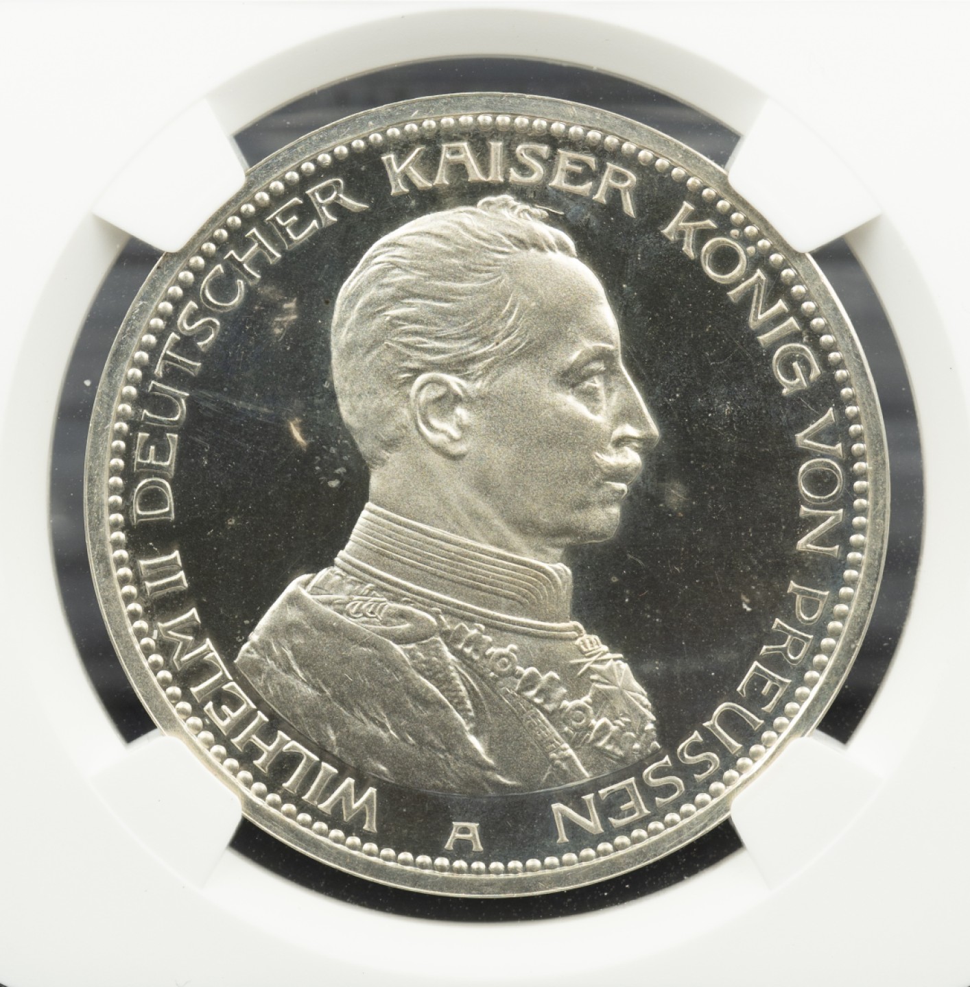 万国钱币拍卖第005期 1913德国普鲁士威廉二世军装5马克，超级镜面品，上手绝对惊艳的一枚