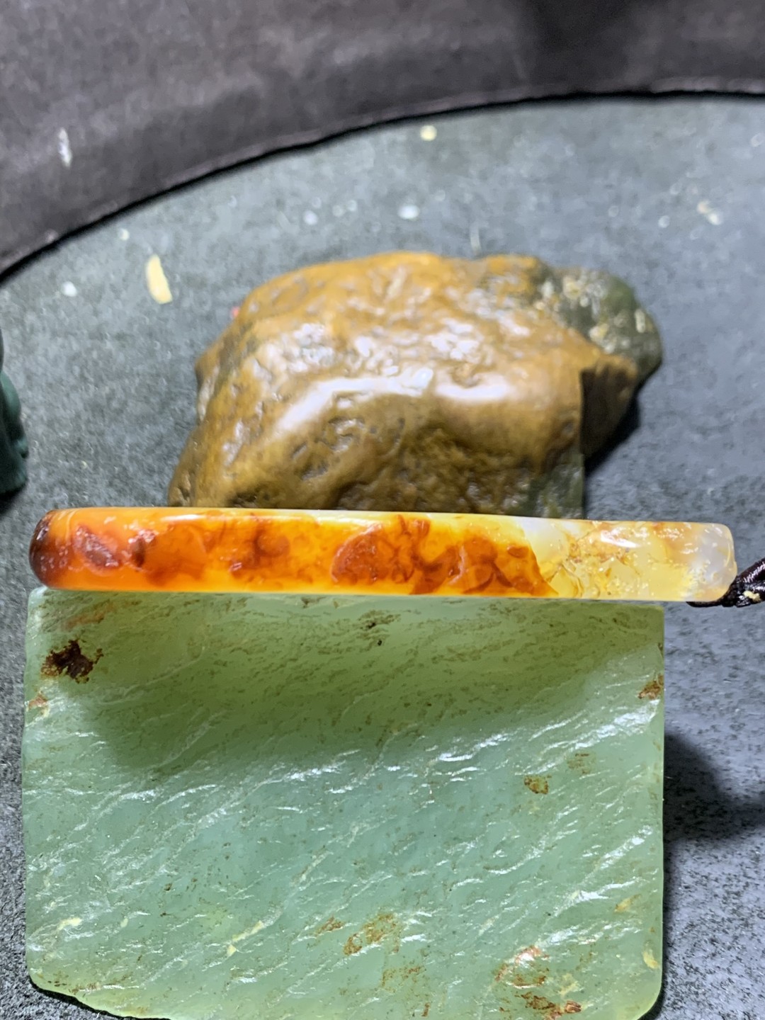 放福利！天然马达加斯加冰皮原皮玛瑙雕刻葫芦牌子一块