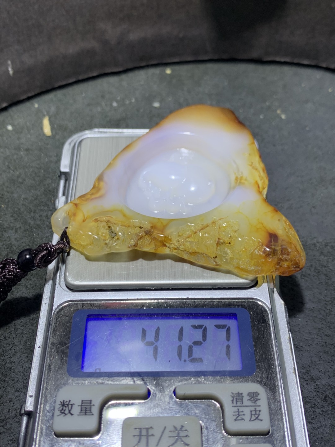 放福利！天然马达加斯加冰皮原皮玛瑙雕刻葫芦牌子一块