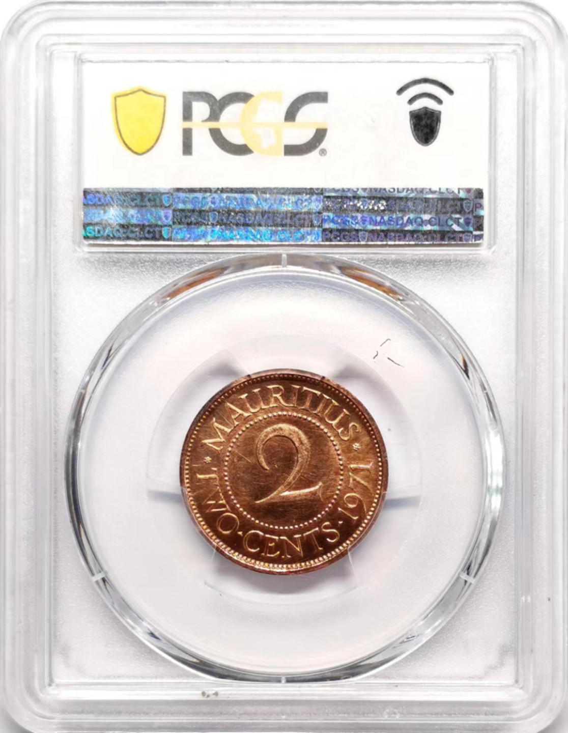 凡希社世界钱币微拍第二百三十四期 1971毛里求斯伊丽莎白2分铜币PCGS-SP64RD造币厂库藏！