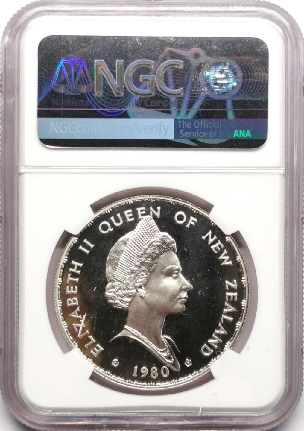 凡希社世界钱币微拍第二百三十四期 1980新西兰扇尾鹟壹元精铸大银NGC-PF68UC