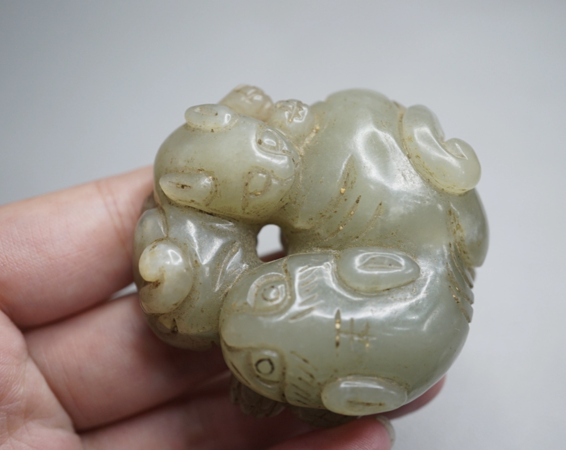 ｜冷门出品｜精选专拍·第贰拾壹场· 苏工和田玉双虎兽配饰