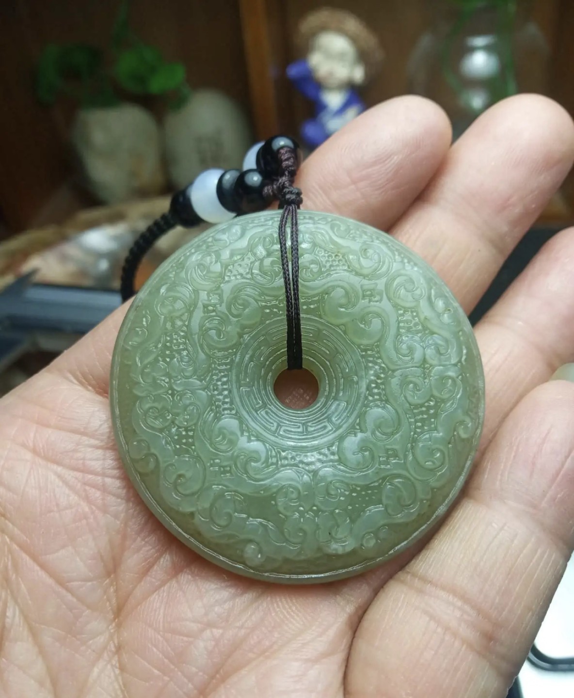｜冷门出品｜精选专拍·第贰拾场· 和田玉青白玉 双面精雕保真 祥云纹平安扣