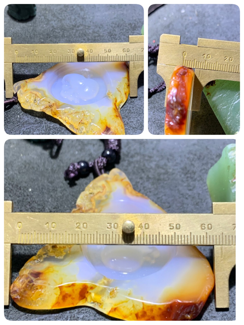 放福利！天然马达加斯加冰皮原皮玛瑙雕刻葫芦牌子一块