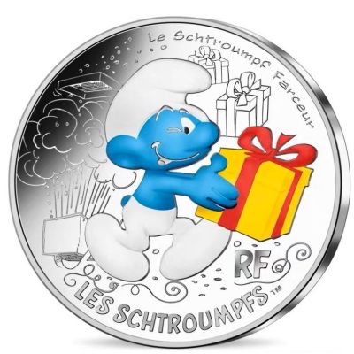 【海寕潮】拍卖第107期 - 【海寧潮】法国2020年童年的回忆蓝精灵系列礼物纪念彩银币