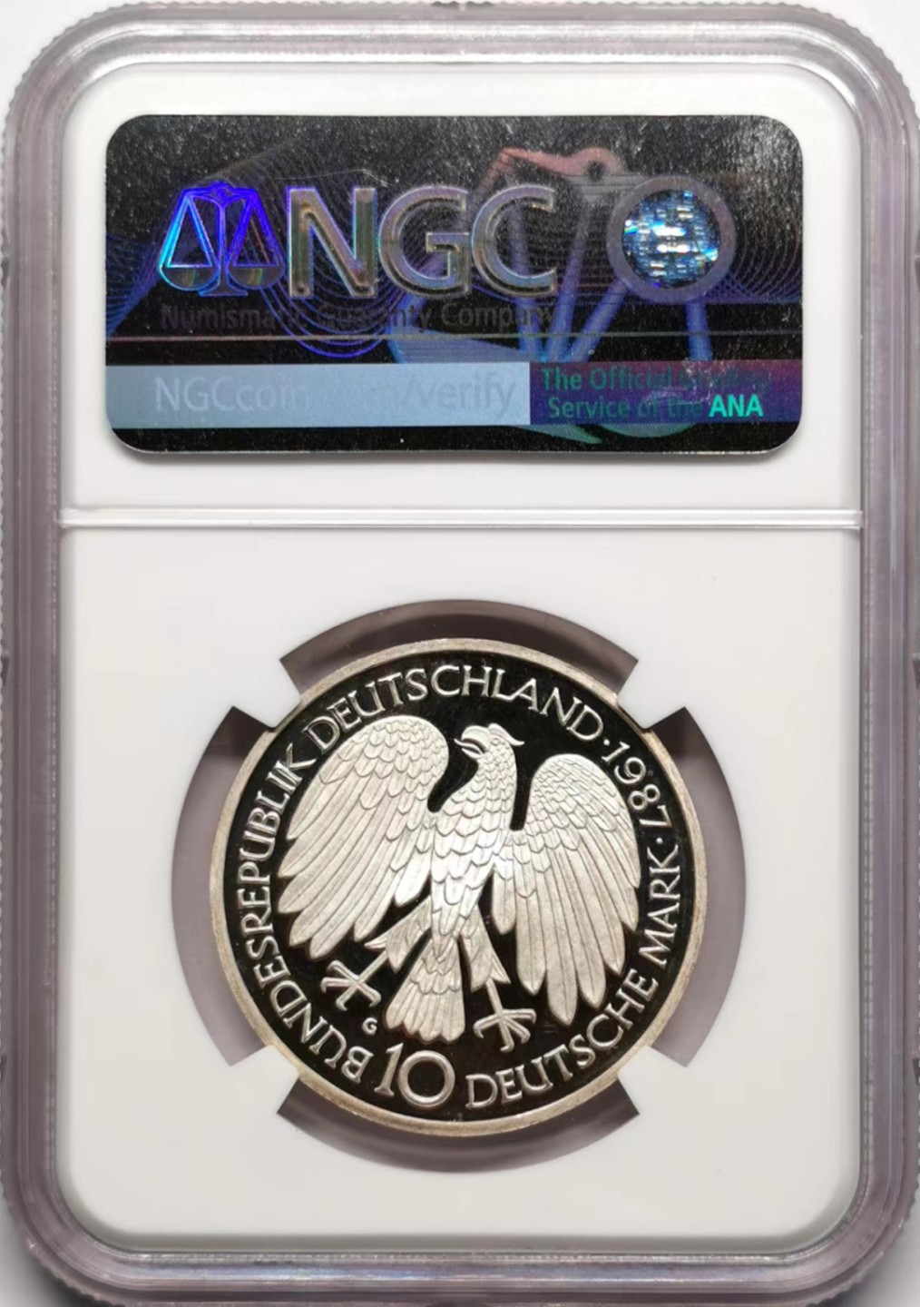 凡希社世界钱币微拍第二百三十四期 1987德国欧洲联合纪念10马克精铸银币NGC-PF68UC