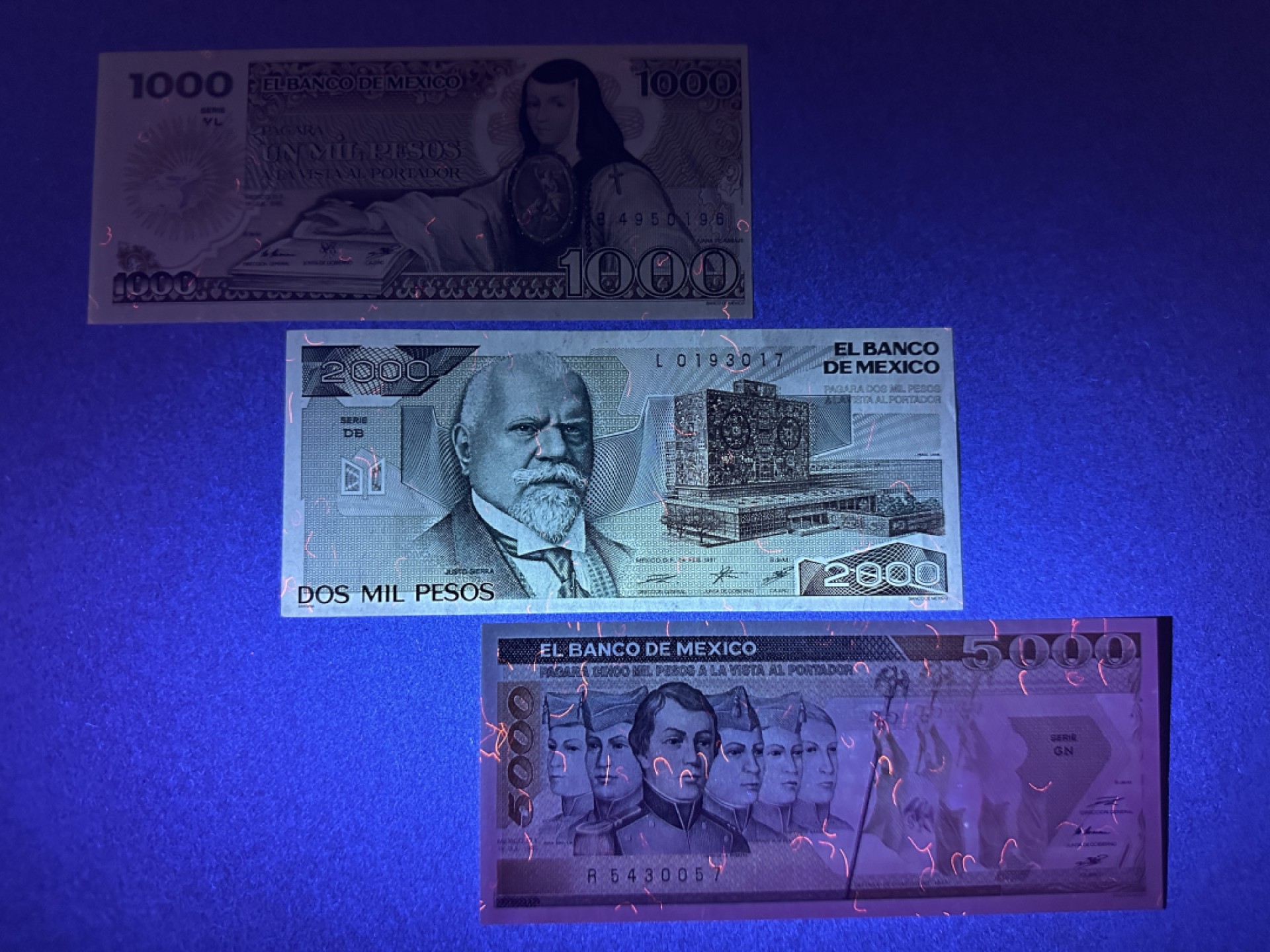 《张总收藏》96期——世界最佳纸币 墨西哥1000、2000、5000比索3张 UNC 1985年