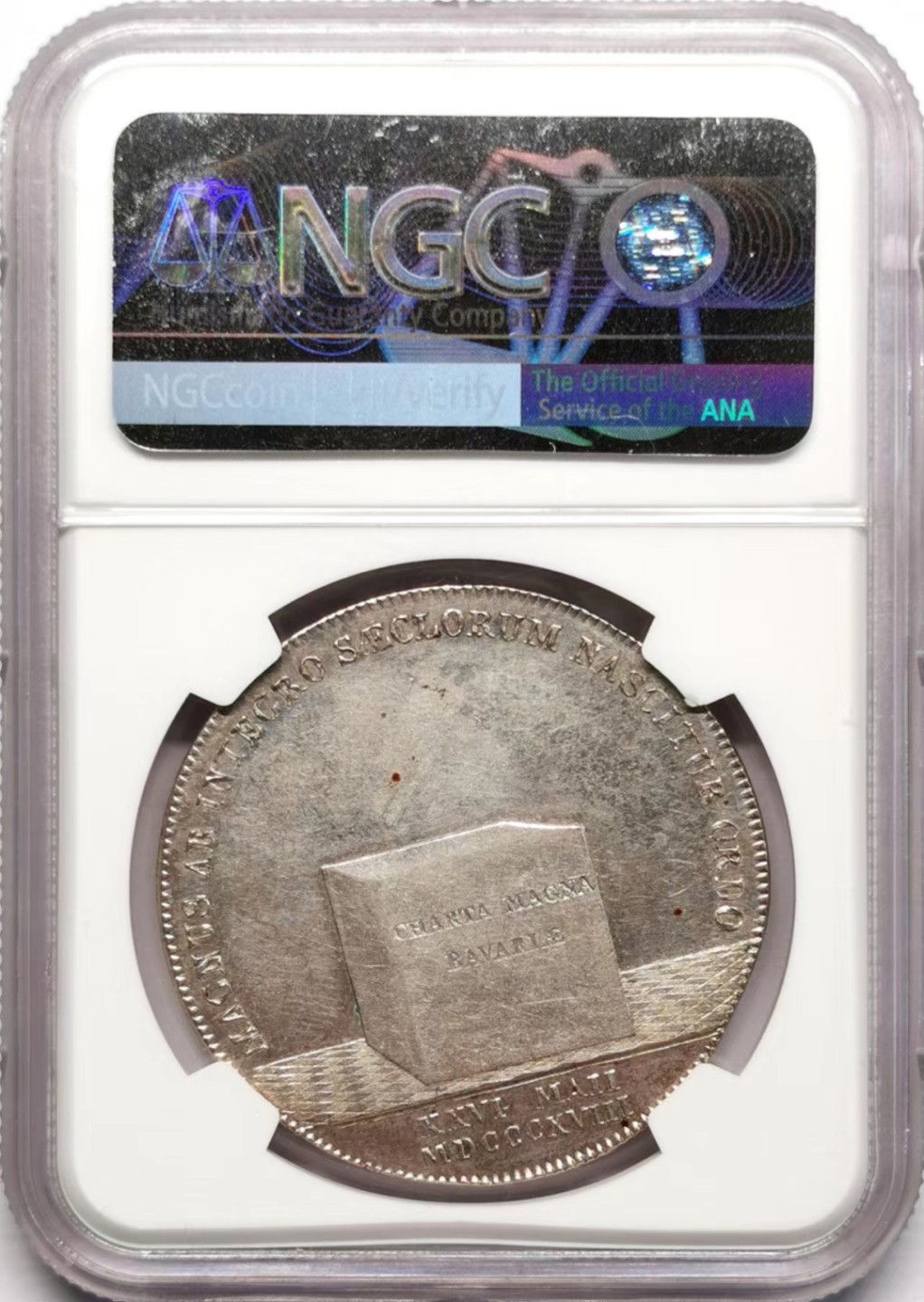 凡希社世界钱币微拍第二百三十四期 1818巴伐利亚宪法2泰勒大银NGC-AU58