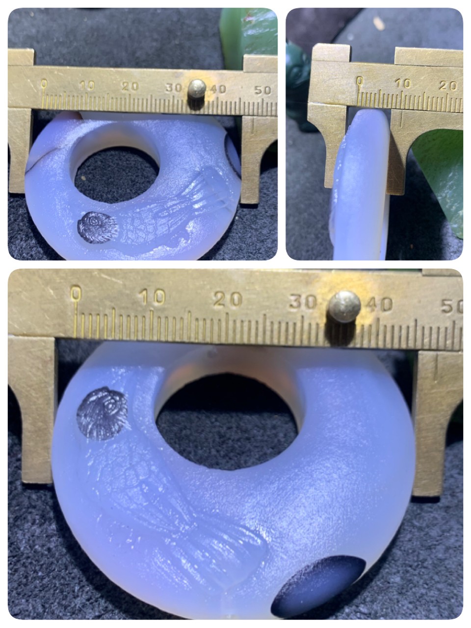 精美亚光高玉化海洋玉髓手工俏色巧雕喜鹊公主环挂件一个！