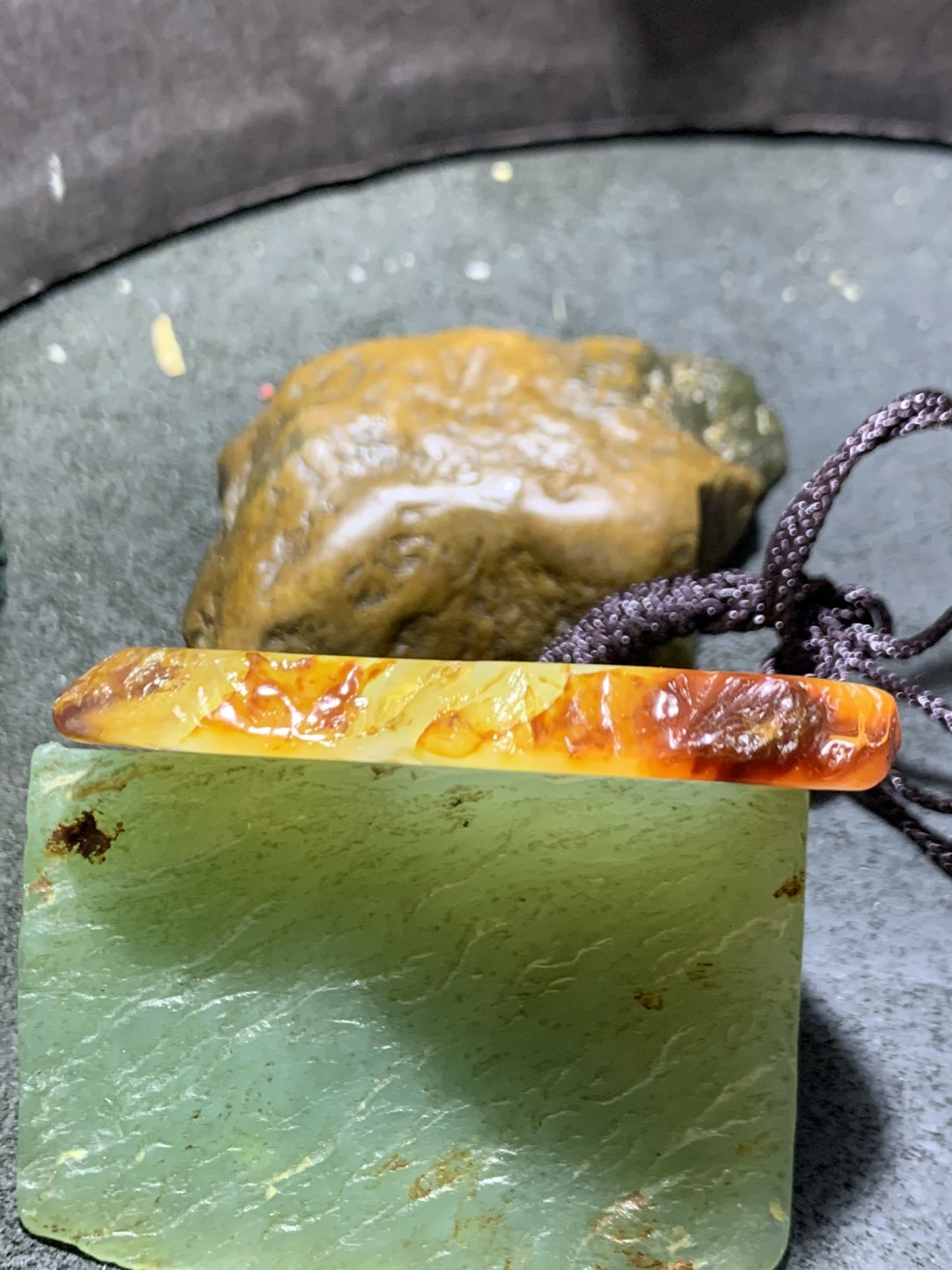 放福利！天然马达加斯加冰皮原皮玛瑙雕刻葫芦牌子一块