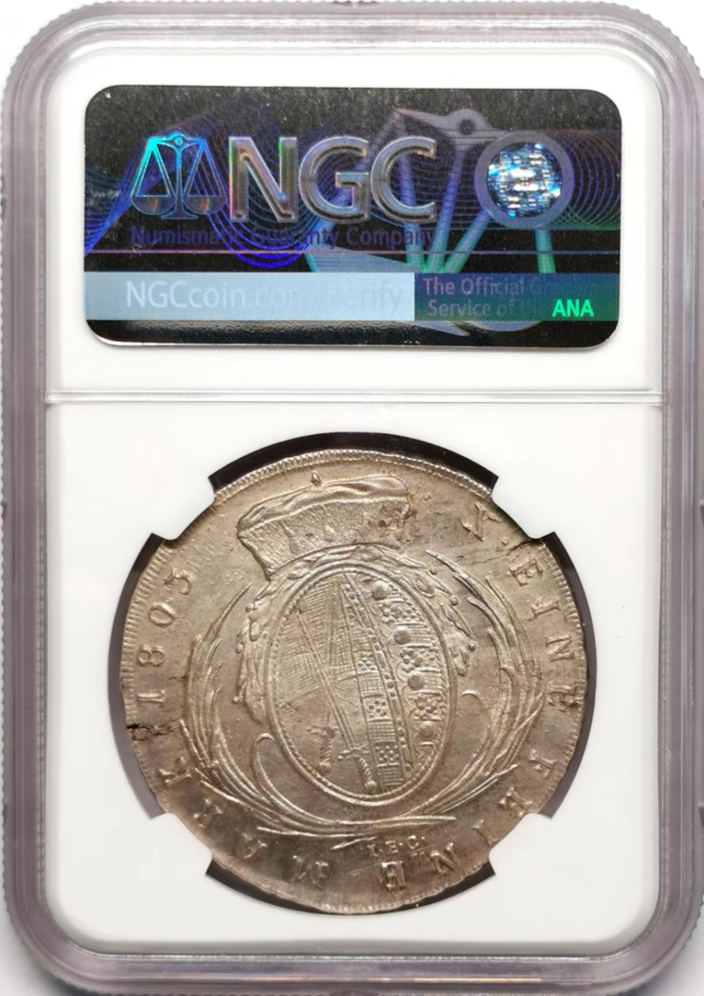 凡希社世界钱币微拍第二百三十四期 1803萨克森奥古斯特泰勒大银NGC-MS62浅色黄光！