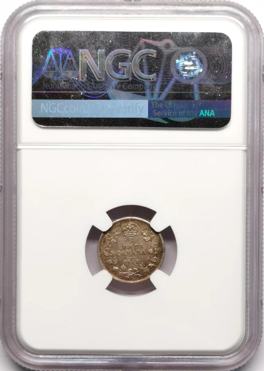 凡希社世界钱币微拍第二百三十四期 1911加拿大乔五5分银辅币NGC-AU55
