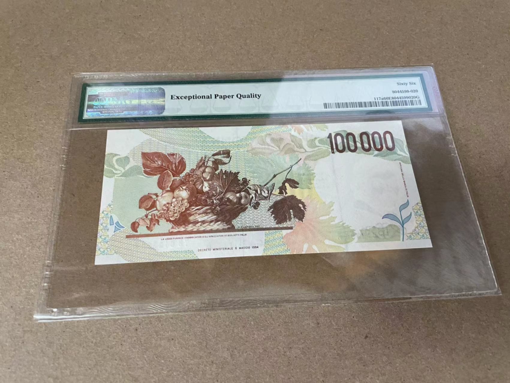 【Blue Auction】✨世界纸币精拍第309期——莫总专场XVII【精】 意大利 1994年10万里拉 PMG66EPQ 