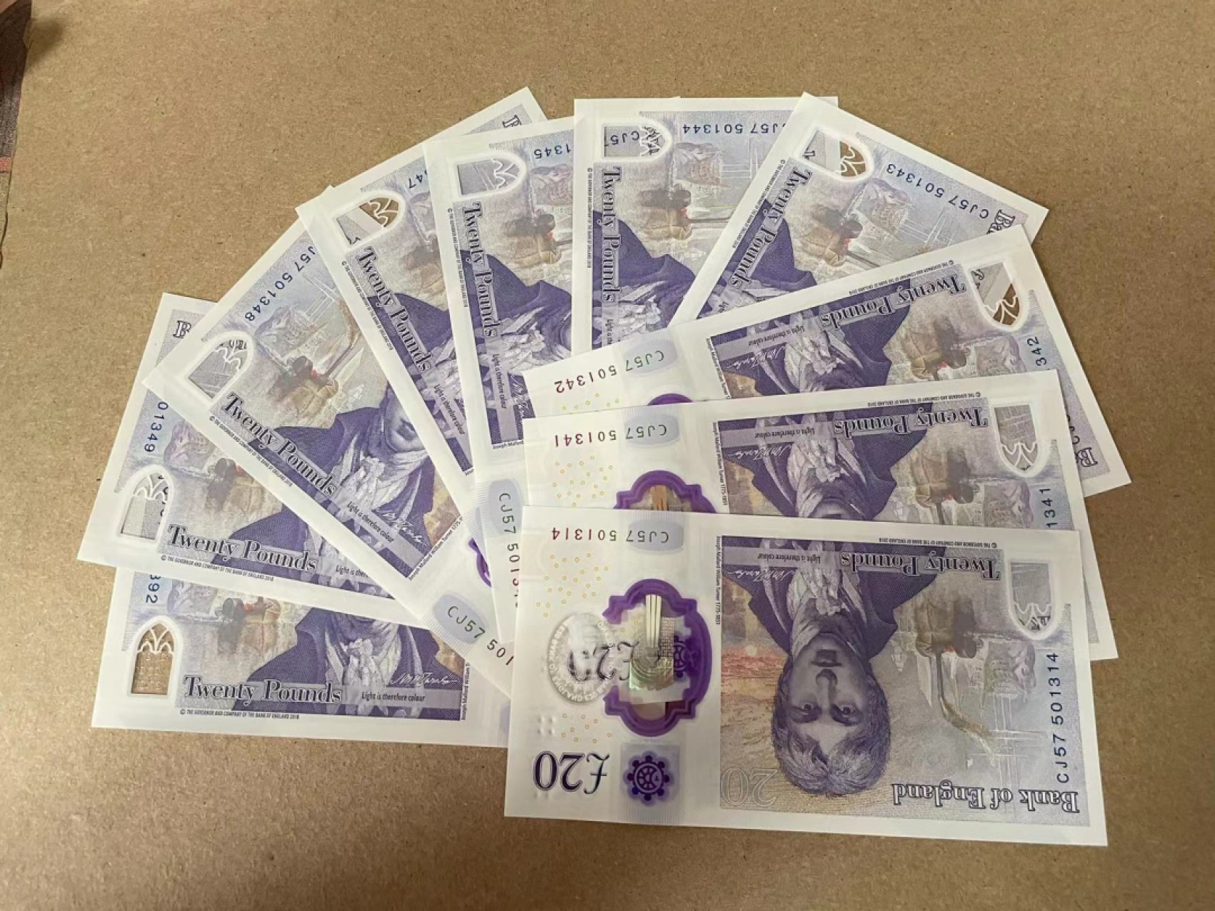 【Blue Auction】✨世界纸币精拍第309期——莫总专场XVII【精】 【一组10张】英国 2018年20镑 全新UNC 塑料钞