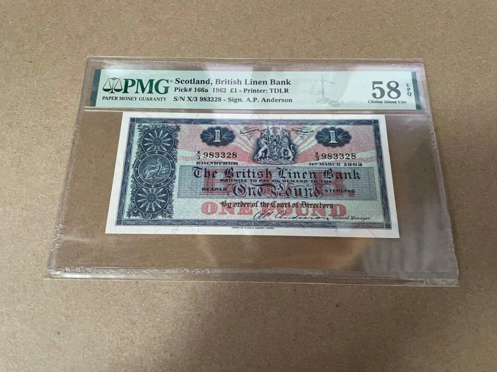 【Blue Auction】✨世界纸币精拍第309期——莫总专场XVII【精】 【无47】苏格兰 1962年1镑 PMG58EPQ 