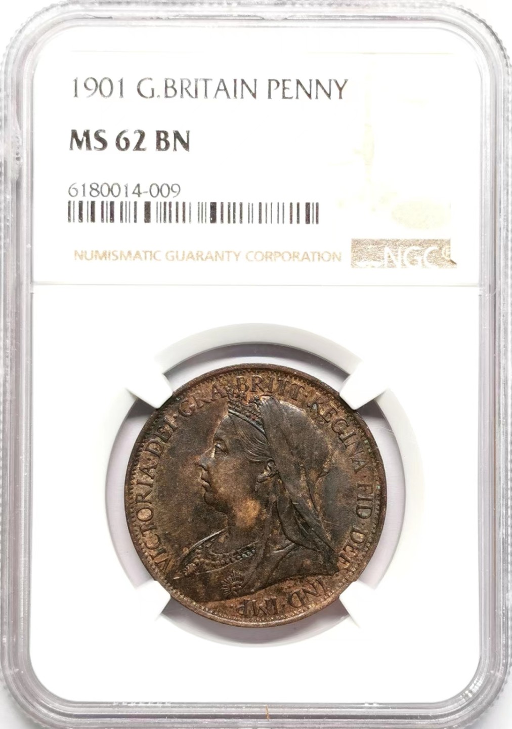 凡希社世界钱币微拍第二百三十四期 1901英国老维批纱便士NGC-MS62