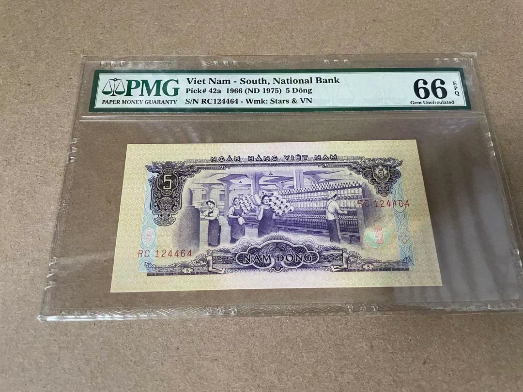 【Blue Auction】✨世界纸币精拍第309期——莫总专场XVII【精】 南越 1966年5盾 PMG66EPQ 