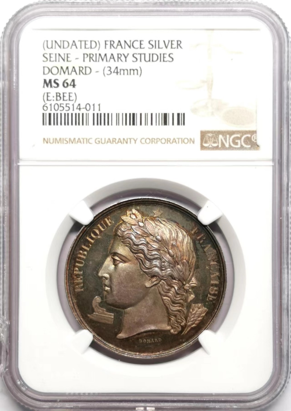 凡希社世界钱币微拍第二百三十四期 十九世纪法国塞纳河考察纪念银章NGC-MS64