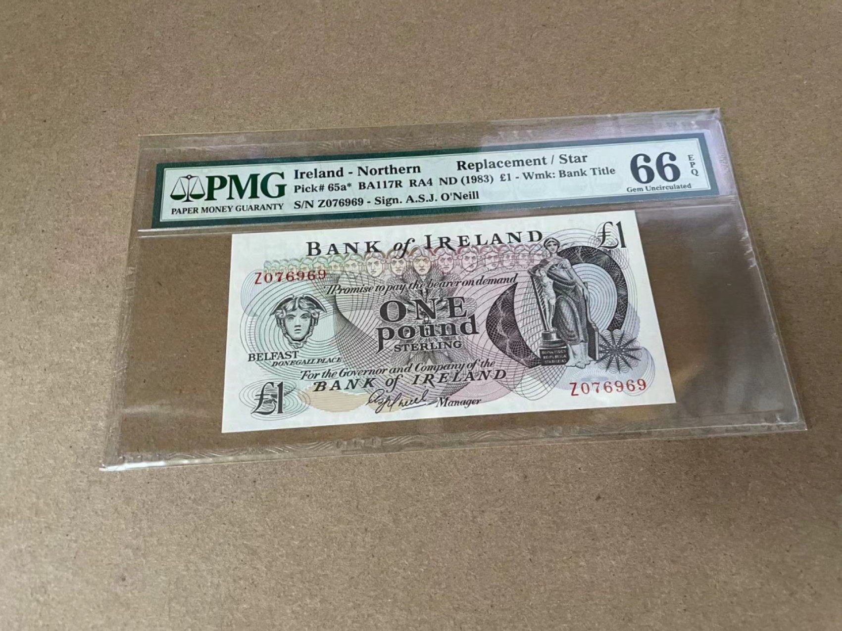 【Blue Auction】✨世界纸币精拍第309期——莫总专场XVII【精】 【补号】北爱尔兰 1983年1镑 PMG66EPQ 